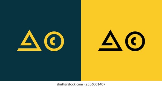 AO abstract minimalist letters Logo Monogram. It is a minimalist logo, this logo is made by combining two letters