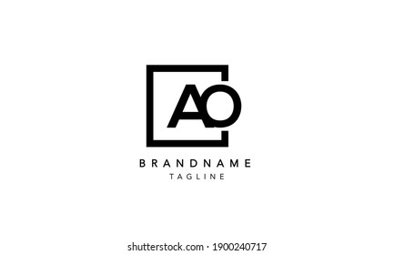 AO Alphabet Letters Initial Square Icon Logo