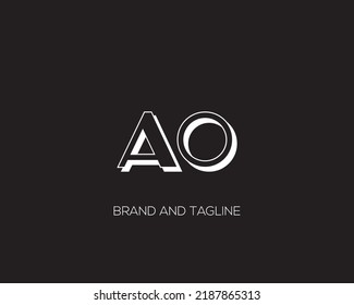 AO Alphabet letters Initials Monogram logo OA, A and O