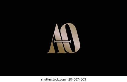 AO Alphabet Logo Design. Initial based clean and minimal letter