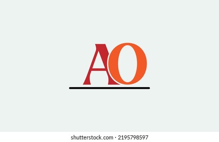 AO alphabet minimal vector icon design template