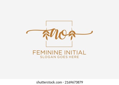 AO beauty monogram and elegant logo design handwriting logo of initial signature, wedding, fashion, floral and botanical with creative template.