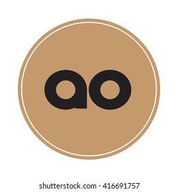 ao brown letters ,abstract background logo, design identity in circle, alphabet letter