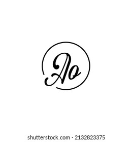 AO circle feminine concept initial logo best for beauty and fashion