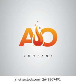 AO Creative Fire Letter Logo Design