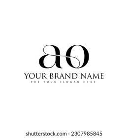 AO creative modern elegant minimal initial letter logo design for luxury brand