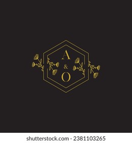 AO elegant wedding initial logo in high quality professional design that will print well across any print media