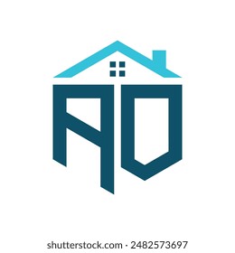 In: AO House Logo Design Vorlage. Letter AO Logo für Immobilien, Baugewerbe oder andere häusliche Angelegenheiten