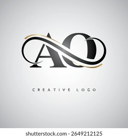 AO Infinity Monogram Logo – Elegant Modern Letter mark Design with Luxury Loop and Stylish Branding Symbol
