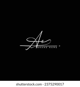 AO Initial  beauty letter  handwriting vector logo. 
