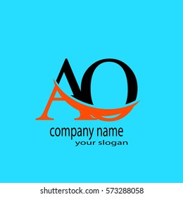 AO initial company orange black swoosh logo