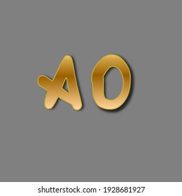 logotipo de escritura manual inicial de AO para identidad