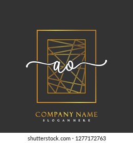 AO Initial Handwriting logo template vector