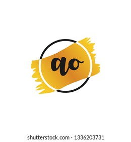 AO  Initial Handwriting logo template vector