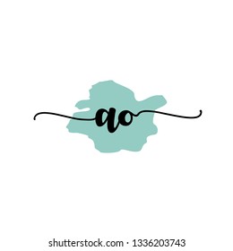 AO  Initial Handwriting logo template vector