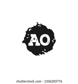 AO  Initial Handwriting logo template vector
