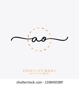 AO Initial handwriting logo template