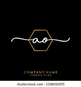AO Initial handwriting logo template