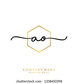 AO Initial handwriting logo template