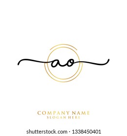 AO Initial handwriting logo template