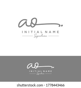 AO Initial letter handwriting and signature logo.
