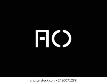 Vector de diseño de logotipo de icono de carta inicial de AO