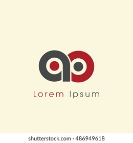 ao initial letter linked lowercase logo. a and o vector template design.