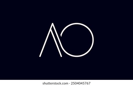 AO initial letter logo design. AO logo design vector in black background.