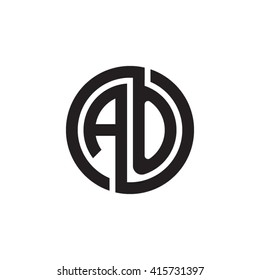 AO initial letters linked circle monogram logo
