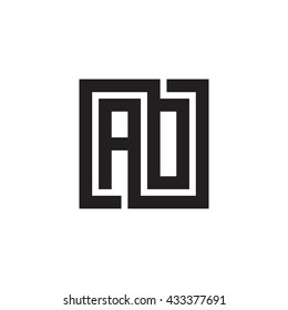 AO initial letters looping linked square monogram logo