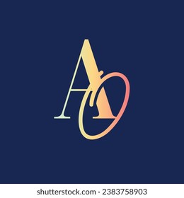 Diseño del logotipo inicial de AO con estilo elegante de escritura a mano. logotipo o símbolo de firma AO para boda, moda, joyería, boutique, botánica