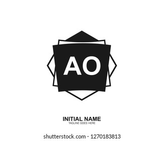 AO Initial logo letter with minimalist concept vector