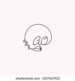 AO initial logo letters in high quality professional design that will print well across any print media