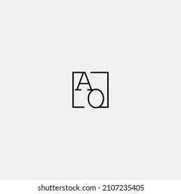 AO initial logo in line concept in high quality professional design that will be best for companies