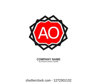 AO Initial logo template vector