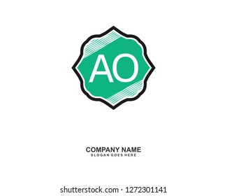 AO Initial logo template vector