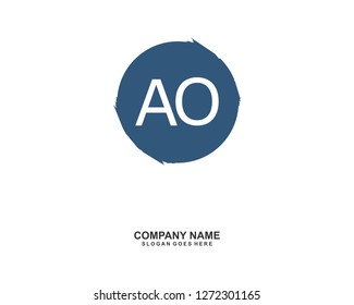 AO Initial logo template vector