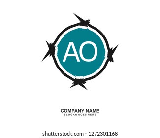 AO Initial logo template vector