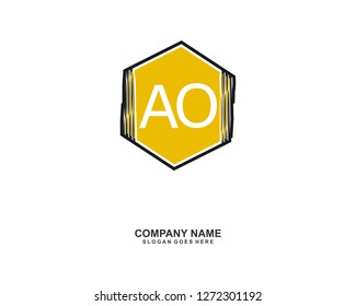AO Initial logo template vector