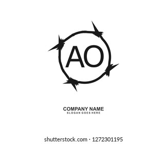 AO Initial logo template vector