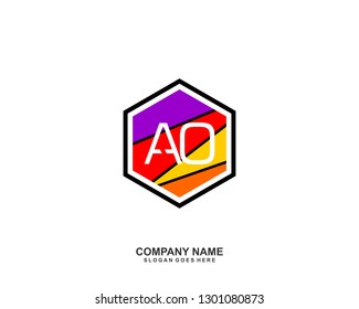 AO initial logo template vector