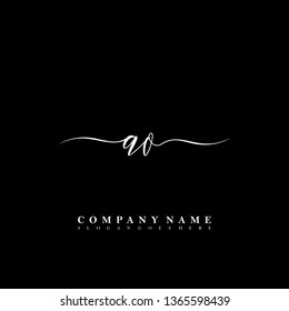 AO Initial luxury handwriting logo vector