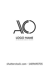 AO Initial minimalist modern abstract logo