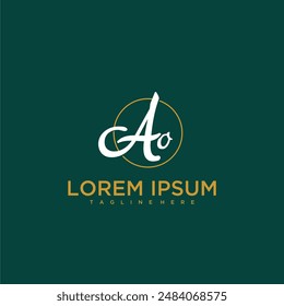 AO Initial Monogram für Beauty und Business Logo