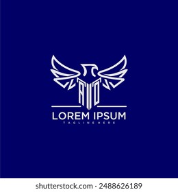 AO Initial Monogram für Business-Logo mit Eagle Bild