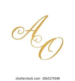 AO initial monogram logo handwriting