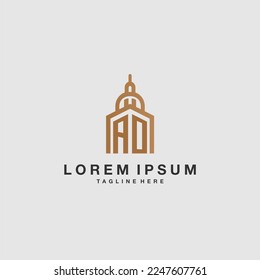 AO initial monogram real estate logo with imperium style desgn