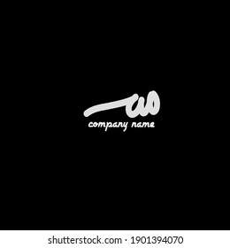 ao initial white handwriting logo for identity