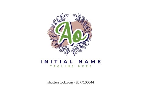 Ao Initials, handwriting logo vector