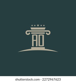 AO initials law of justice logo vector design template